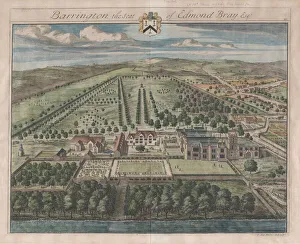 Barrington Prints: Barrington, The Seat of Edmond Bray, Esq. [1712] reissued 1768. Creator: Johannes Kip