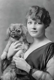 V Neck Prints: Barry, Constance, Miss, with dog