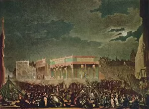 Circuses And Music Halls Gallery: Bartholomew Fair: From the Outside, 1942. Artists: Thomas Rowlandson, Augustus Charles Pugin