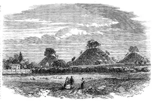 Tumulus Prints: The Bartlow Hills (Grave Mounds of the Romans), Essex, 1864. Creator: Unknown