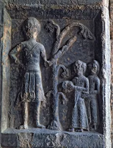 Bas-relief in the arch of the facade of the Monastery of Santa Maria de Ripoll