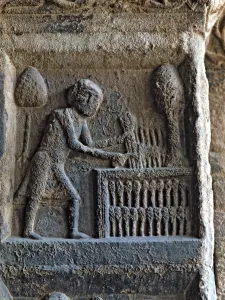 Bas-relief in the arch of the facade of the Monastery of Santa Maria de Ripoll