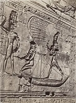 Hieroglyph Prints: Bas-relief at Edfu, Egypt, 1890. Creator: Anon