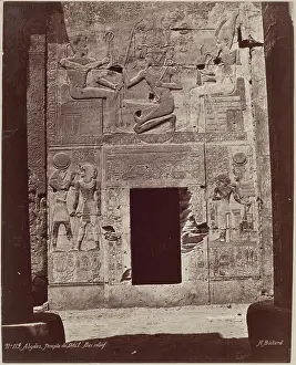 Henri Bechard Prints: Bas Relief on Temple of Seti I at Abydos, late 19th century. Creator: Henri Bechard