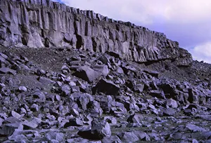 Basalt Prints: Basalt cliffs beside Dettifoss, North Iceland, 20th century. Artist: CM Dixon