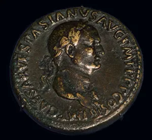 Currency Prints: Base metal coin of the Roman emperor Vespasian, 1st century