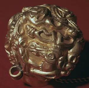 Sarmatian Prints: Detail of base of Sarmatian gold scent bottle with an eagle