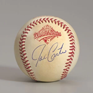 Autograph Gallery: Baseball from the 1992 World Series autographed by Joe Carter, 1992. Creator: Rawlings