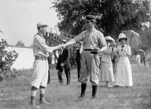 Baseball, Congressional - Lafferty of Oregon And Webb of North Carolina, 1911. Creator: Harris & Ewing. Baseball, Congressional - Lafferty of Oregon And Webb of North Carolina, 1911. Creator: Harris & Ewing