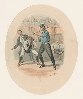 Baseball Player Gallery: Baseball Scene, 1880-1900. Creator: Beatty and Votteler