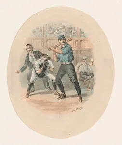 Baseball Scene, 1880-1900. Creator: Beatty and Votteler