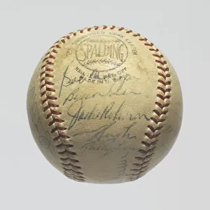 Spalding Prints: Baseball signed by the 1953 Brooklyn Dodgers team, 1953. Creator: Spalding