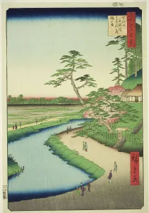 Aqueduct Prints: Basho's Hut on Camellia Hill Beside the Aquaduct at Sekiguchi (Sekiguchi josui-bata)