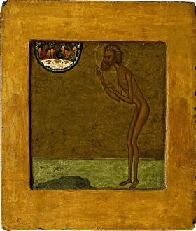 Basil Gallery: Basil the Blessed, End of 16th cen.. Artist: Russian icon