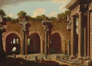 Doric Prints: The Basilica of Constantine with a Doric Colonnade, 1685/1690. Creator: Niccolo Codazzi