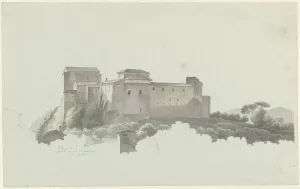 Joseph August Knip Prints: The Basilica and Monastery of the Quattro Santi Coronati in Rome