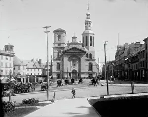 Quebec Prints: The Basilica, Quebec, between 1890 and 1901. Creator: Unknown
