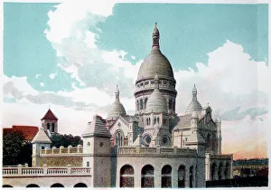 Montmartre Prints: Basilica of the Sacre Coeur, Paris, c1900