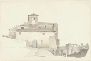 Joseph August Knip Prints: The Basilica of the Santi Quattro Coronati in Rome