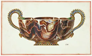 Two Handled Prints: Basin with Enamelled Handles, Decorated with Dragon and Ram Heads