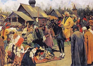 Tribute Prints: The Baskaks, 1909. Artist: Ivanov, Sergei Vasilyevich (1864-1910)