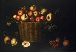 Basket with Apples, Quinces and Pomegranates. Artist: Zurbaran, Juan de (1620-1649)