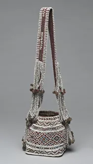 Glass Beads Prints: Basket, c 1875- 1917. Creator: Unknown