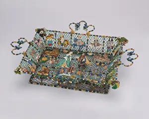 Beading Gallery: Basket, England, c. 1645. Creator: Unknown