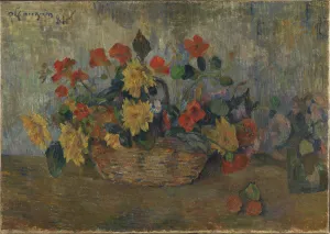 Oslo Prints: Basket with flowers, 1884. Creator: Gauguin, Paul Eugene Henri (1848-1903)