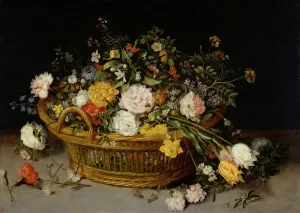Brueghel Jan The Younger Prints: A Basket of Flowers, probably 1620s. Creator: Jan Brueghel the younger
