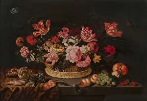 Basket of flowers and shells, 1639