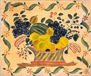 Melon Gallery: Basket of Fruit, c. 1830. Creator: Unknown