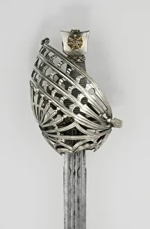 Broadsword Prints: Basket-Hilted Broadsword (Schiavona), Venice, 1775 / 1800. Creator: Unknown