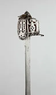 Broadsword Prints: Basket-Hilted Broadsword, Scotland, c. 1780. Creator: Unknown