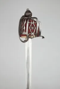 Steel Alloy Prints: Basket-Hilted Broadsword, Stirling, about 1750. Creator: Walter Allan