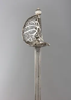 Letter B Prints: Basket-Hilted Sword, British, ca. 1750-60. Creator: Unknown