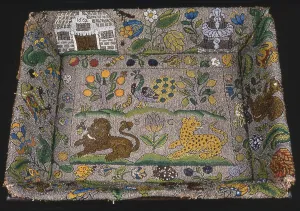 Beading Gallery: Basket Insert, England, 1662. Creator: Unknown