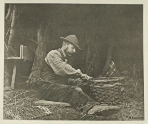 Skill Gallery: The Basket-Maker (Norfolk), c. 1883 / 87, printed 1888. Creator: Peter Henry Emerson