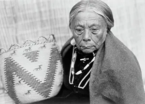 Craftswoman Prints: Basket maker-Skokomish, c1913. Creator: Edward Sheriff Curtis