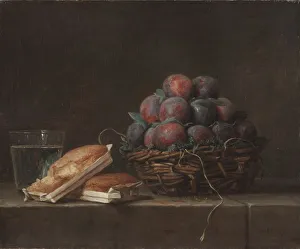 Basket of Plums, 1769. Creator: Anne Vallayer-Coster (French, 1744-1818)