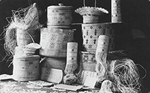 Basket Collection: Basket weaving, between c1900 and c1930. Creator: Unknown