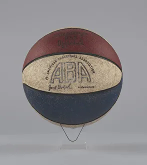 Basketball Prints: Basketball used in American Basketball Association games, ca. 1967. Creator: Rawlings