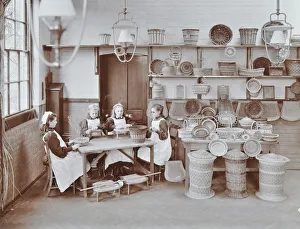 Basket Maker Gallery: Basketry workshop at Elm Lodge Residential School for Elder Blind Girls, London, 1908
