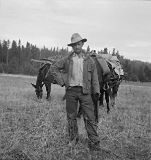Saddle Gallery: Basque sheep herder who speaks broken English... Adams County, Idaho, 1939. Creator: Dorothea Lange