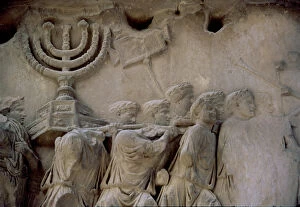 Images Dated 3rd July 2013: Basrelief in the Arch of Titus representing men carrying a menorah, located in the
