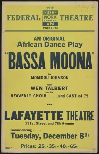 Bassa Moona, New York, 1936. Creator: Unknown