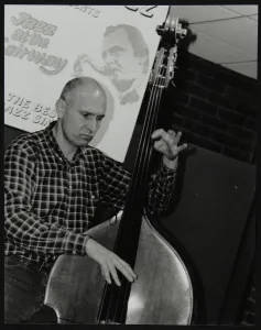 Hertfordshire Gallery: Bassist Simon Woolf playing at The Fairway, Welwyn Garden City, Hertfordshire, 2002