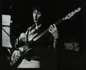 Electric Bass Prints: Bassist Steve Cook playing at The Stables, Wavendon, Buckinghamshire