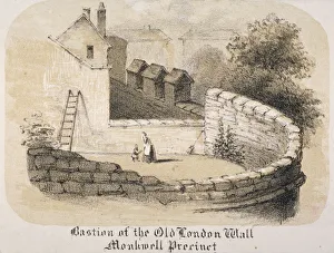 Robert Blemmell Prints: Bastion of London Wall near Monkwell Street, City of London, 1840