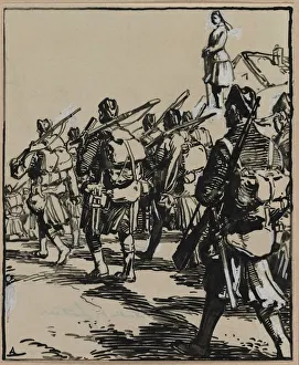 Bataille des frontieres: groupe des soldats britanniques, 1914